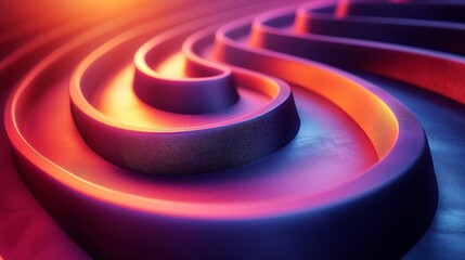 Leinwandbilder - A vibrant spiral of geometric patterns and layers in dynamic digital art