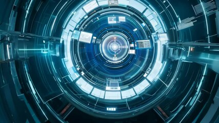 Poster - Exploring futuristic technology inside a dynamic circular structure in a modern facility