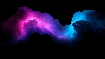 Poster - Abstract Representation of a Cosmic Mountain Peak with Vibrant Colors and Celestial Patterns Ideal for Creative Projects and Graphic Design Themes
