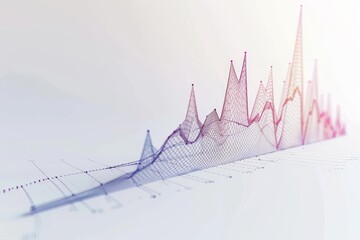 Poster - A close-up view of a graph featuring a red and blue line, illustrating data trends and comparisons. A graph with detailed lines that shows the increase in inflation over time.