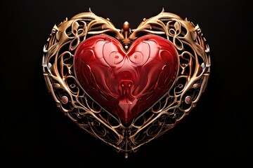 Poster - heart the classic symbol of love representing the seat of emotio