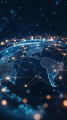 Poster - Global Business Network with Digital Connections Representing Cross border Innovation