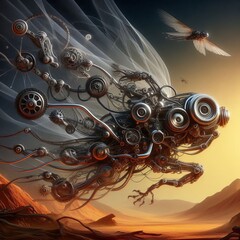 Poster - Mechanical Metamorphosis Machines transforming into organic form