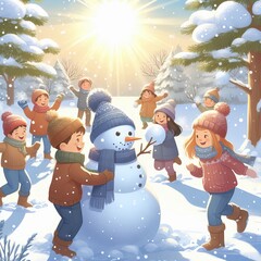 Poster - melting ice or snow around them