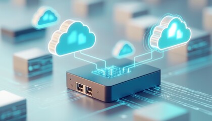 Poster - Cloud computing data storage and cyber security networking drive digital environment innovative technology futuristic viewpoint