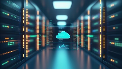 Poster - Cloud security dashboard data center digital interface high-tech environment virtual view cybersecurity concept
