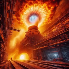 Poster - Radiation from a Furnace A furnace emitting intense thermal radi