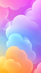 Poster - Pastel Clouds Flowing in Abstract Thai Art Background