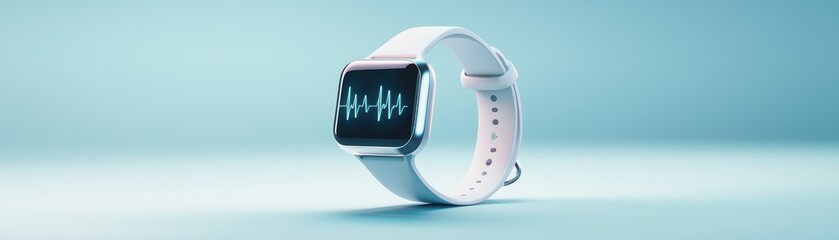 Poster - Smart wearable device showcasing real-time ai technology hub data management cybersecurity insights virtual environment health monitoring