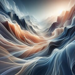 Poster - Rippling Silk – Transparent strokes flow like silk in a breeze