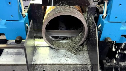 Wall Mural - industrial metal working cutting process the raw material bar clmaping on the cnc lathe machine