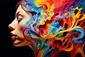 Poster - synesthesia seeing sounds or smells artistic representation of s