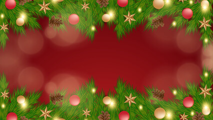 Poster - Colorful Happy New Year 3d Christmas Background Composition Ofelements With Decorations. Design Illustration for Cover, Print, Poster, Wallpaper, Background, Banner, Pamphlet, Presentation