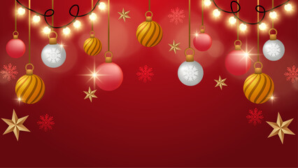 Poster - Colorful Background for Season Celebration Christmas With 3d Element. Design Illustration for Cover, Print, Poster, Wallpaper, Background, Banner, Pamphlet, Presentation
