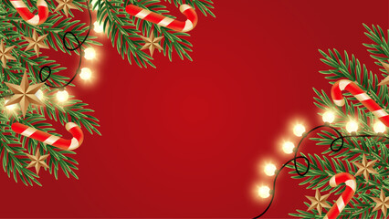 Poster - Colorful Vector Illustration Christmas Season Celebration 3d Background With Element. For Background, Banner, Pamphlet, Certificate and Presentation