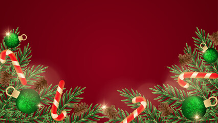 Poster - Colorful Vector Illustration Christmas Season Celebration 3d Background With Element. For Background, Banner, Pamphlet, Certificate and Presentation