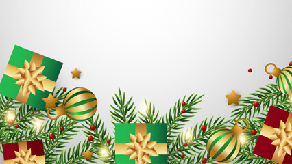 Poster - Colorful Vector Illustration Seasons New Year Backgrounds With 3d Element Decorations. Design Illustration for Cover, Print, Poster, Wallpaper, Background, Banner, Pamphlet, Presentation