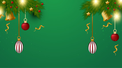 Poster - Colorful Christmas Background for Season Celebration With 3d Ornaments and Elements. Vector Illustration. Design Illustration for Cover, Print, Poster, Wallpaper, Background, Banner, Presentation