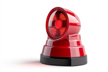 Aufkleber - A classic-style red emergency light, featuring a smooth dome shape and a powerful spinning red beam. The image is isolated on a white background with subtle light flares, making it ideal for