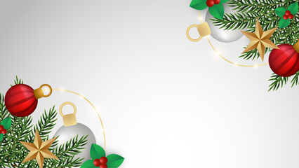 Poster - Colorful Christmas Seasons Design 3d Elements Background. Vector Illustration. Design Illustration for Cover, Print, Poster, Wallpaper, Background, Banner, Pamphlet, Presentation