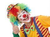 Cheerful Clown Portrait with Thumbs Up - Bright and Fun Character for Stock Photography
