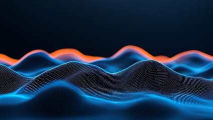 Poster - Data flow and connections of neural networks are symbolized by abstract waves and nodes.