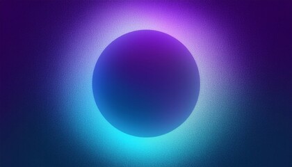 abstract grainy gradient blurred glowing ring on dark background, blue and purple, noise texture eff