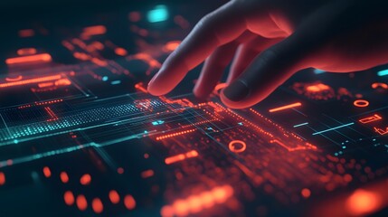 Aufkleber - A professional presenting AI-powered 3D glowing tools for innovation with 2D glowing task enhancements. 4k resolution, Cinematic Scene