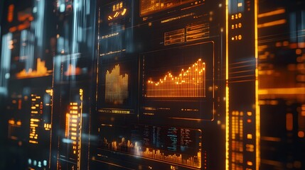 Poster - A collaborative workspace featuring 3D glowing predictive analytics and 2D task prioritization visuals. 4k resolution, Cinematic Scene