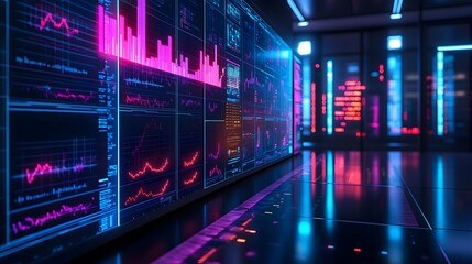 Poster - A corporate strategy room showcasing 3D glowing resource allocation visuals with 2D real-time optimization paths. 4k resolution, Cinematic Scene