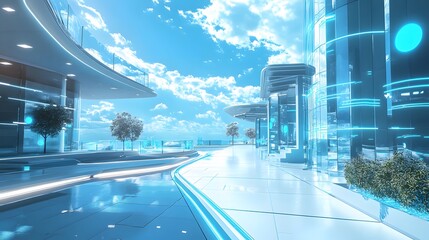 Poster - A digital design studio displaying 3D glowing climate-smart architecture tools and 2D actionable plans. 4k resolution, Cinematic Scene