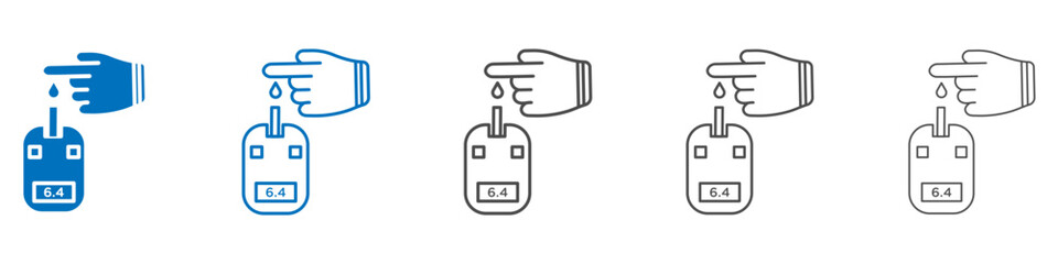 Poster - Blood sugar test icon vector set collection for web
