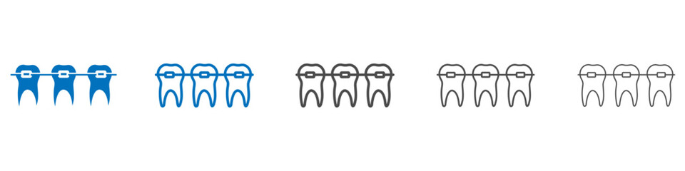 Poster - Braces icon vector set collection for web