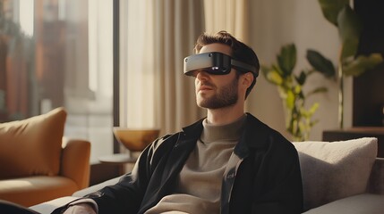 Poster - A remote professional interacting with wearable AI glasses that project 3D digital assistants, with 2D real-time insights displayed. 4k resolution, Cinematic Scene