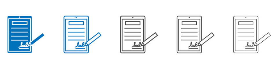 Poster - Electronic signature icon vector set collection for web
