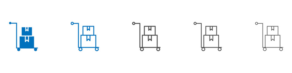 Poster - Hand truck icon vector set collection for web