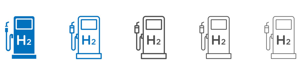 Poster - Hydrogen fuel pump icon vector set collection for web