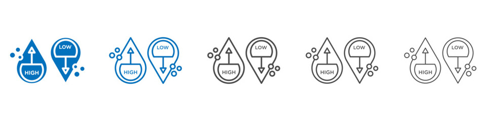 Poster - Low and high cholesterol icon vector set collection for web