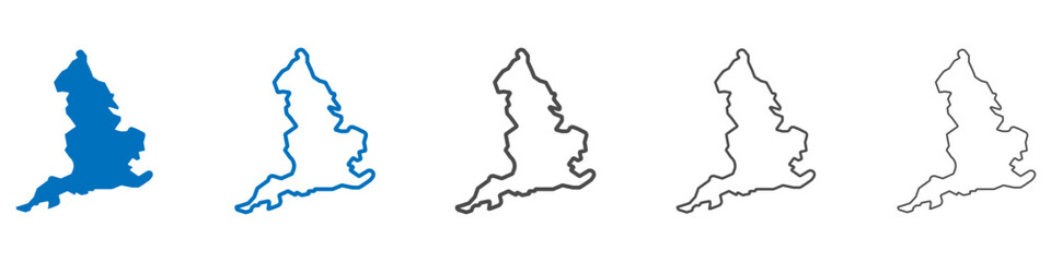 Poster - Map of england icon vector set collection for web