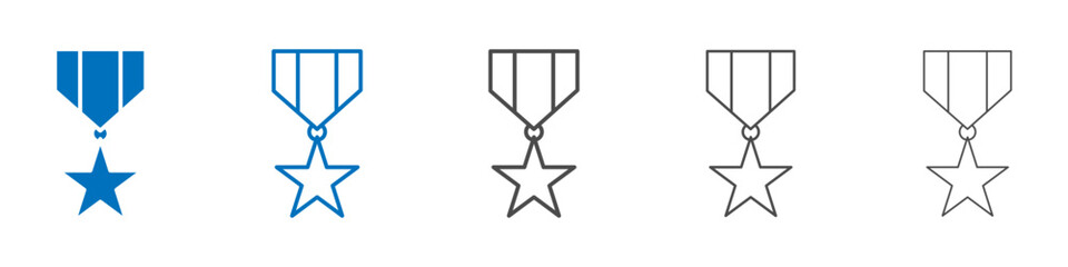 Poster - Military medal icon vector set collection for web