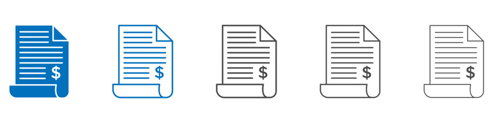 Poster - Paper receipt icon vector set collection for web