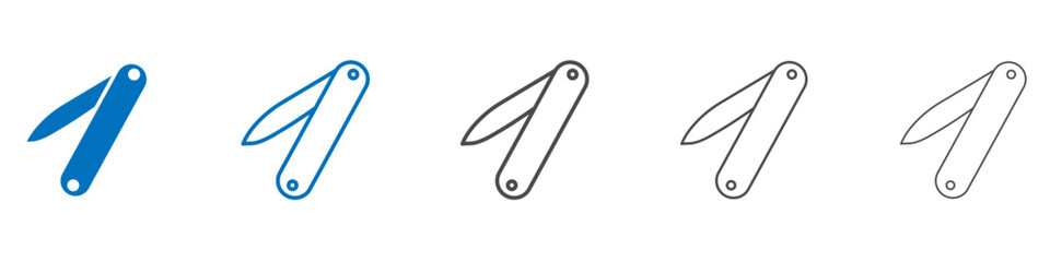 Poster - Pocket knife icon vector set collection for web