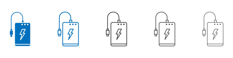 Poster - Power bank icon vector set collection for web