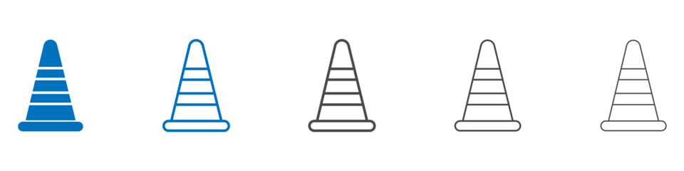 Poster - Road cone icon vector set collection for web