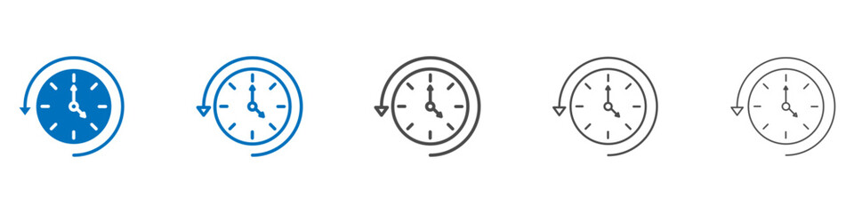 Poster - Rewind time icon vector set collection for web