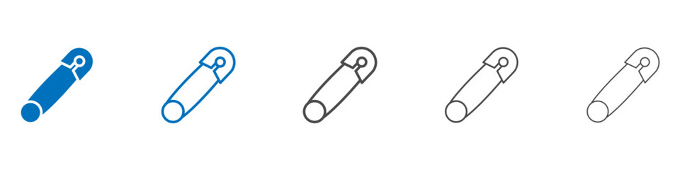 Poster - Safety pin icon vector set collection for web