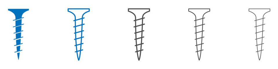 Poster - Screws icon vector set collection for web