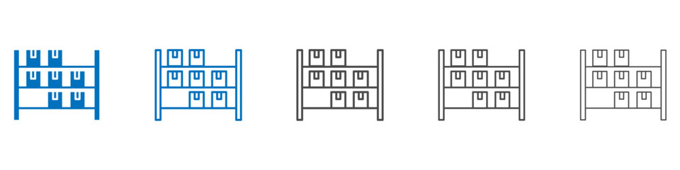 Poster - Storage rack icon vector set collection for web