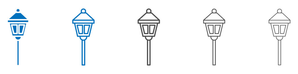 Poster - Street lamp icon vector set collection for web