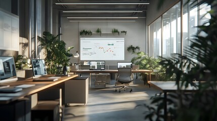 Poster - A collaborative workspace with AI-powered 3D holographic brainstorming tools and 2D animated feedback loops. 4k resolution, Cinematic Scene